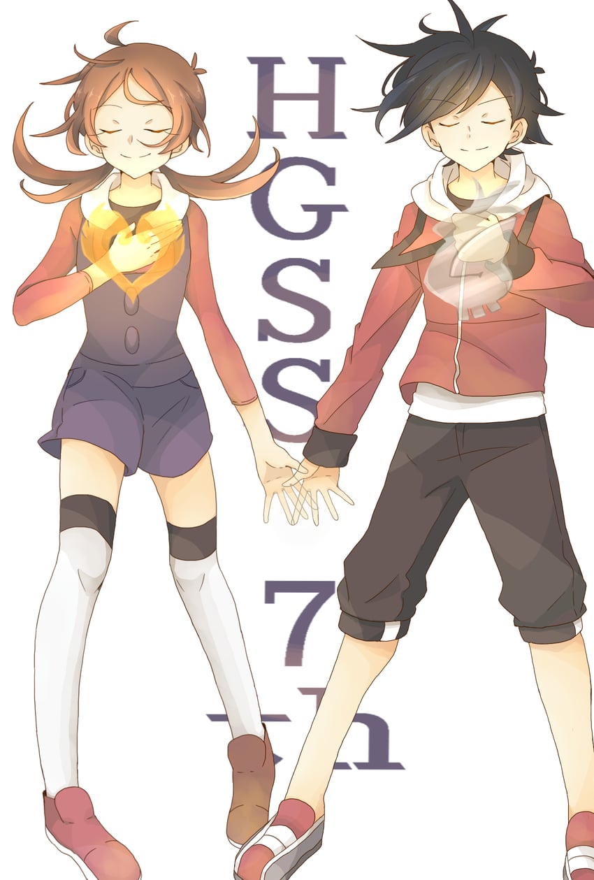 ethan and lyra (pokemon and 1 more) drawn by tsubomi_rui