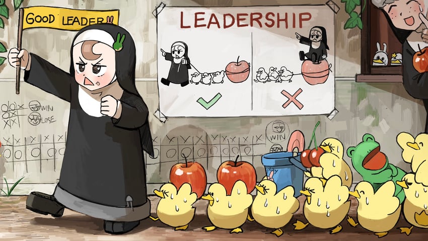 froggy nun and sheep nun (little nuns) drawn by diva_(hyxpk)