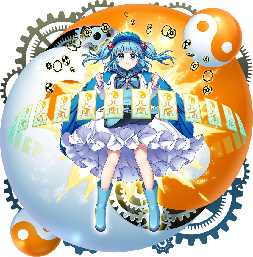 kawashiro nitori (touhou and 1 more) drawn by rotte_(1109)