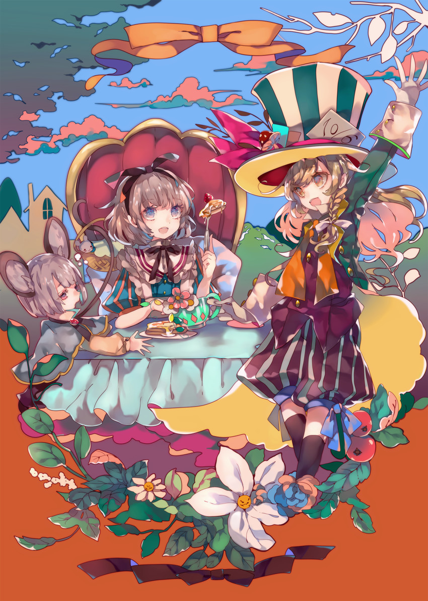 kirisame marisa, alice margatroid, and nazrin (touhou and 1 more) drawn by cha_goma