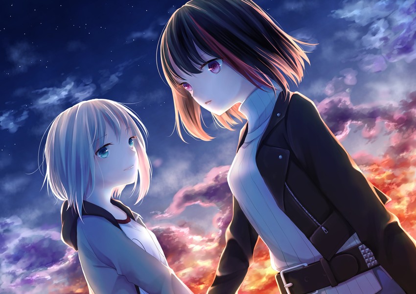 mitake ran and aoba moca (bang dream! and 1 more) drawn by yukkering_(yukke)