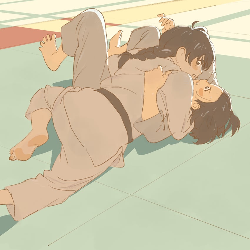 sonoda michi and hiura towa (mou ippon!) drawn by 55bata6rou