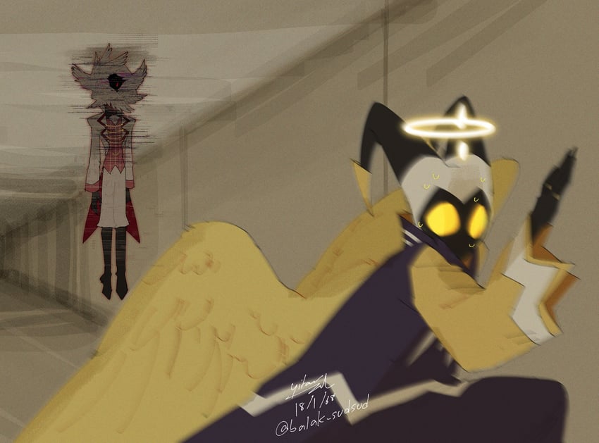 lucifer morningstar and adam (hazbin hotel) drawn by yitaraziel