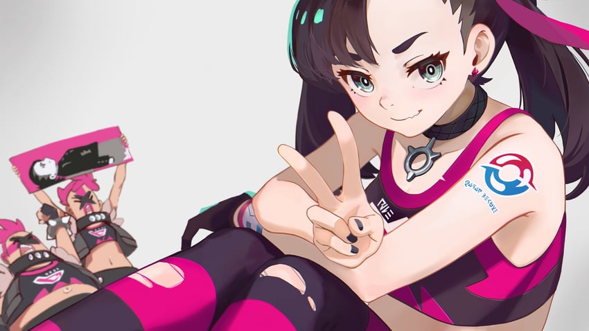 marnie and team yell grunt (pokemon and 1 more) drawn by eccomicco