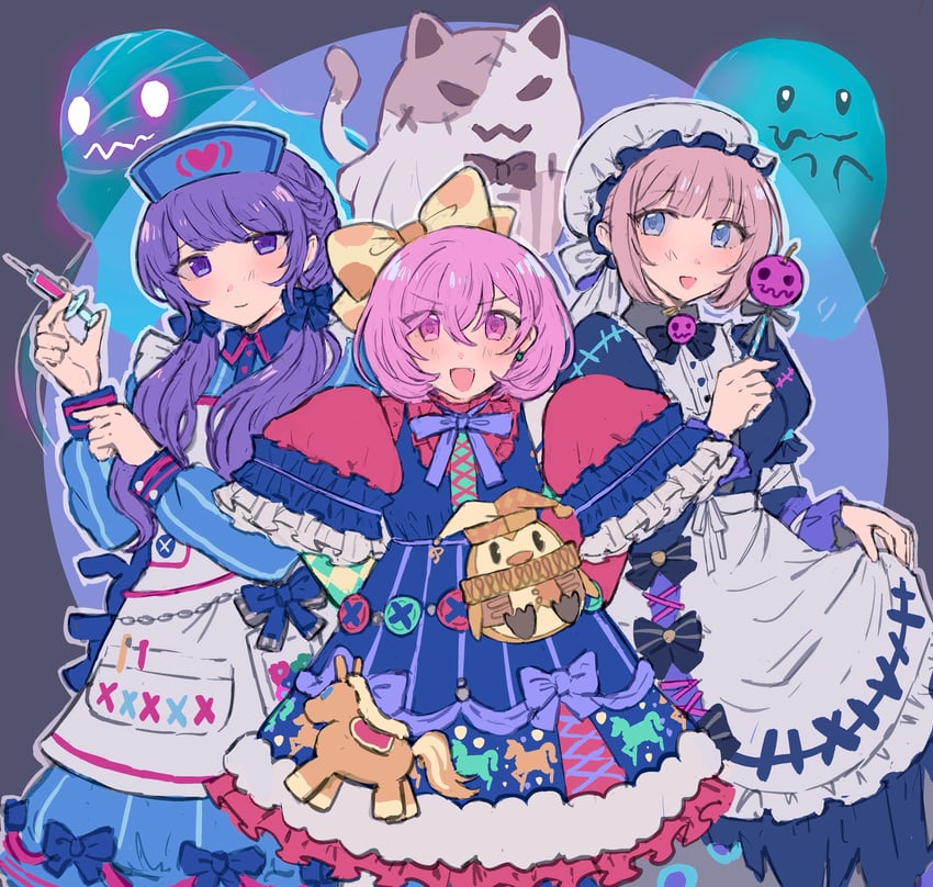asahina mafuyu, ootori emu, mochizuki honami, and phenny (project sekai) drawn by sana5353