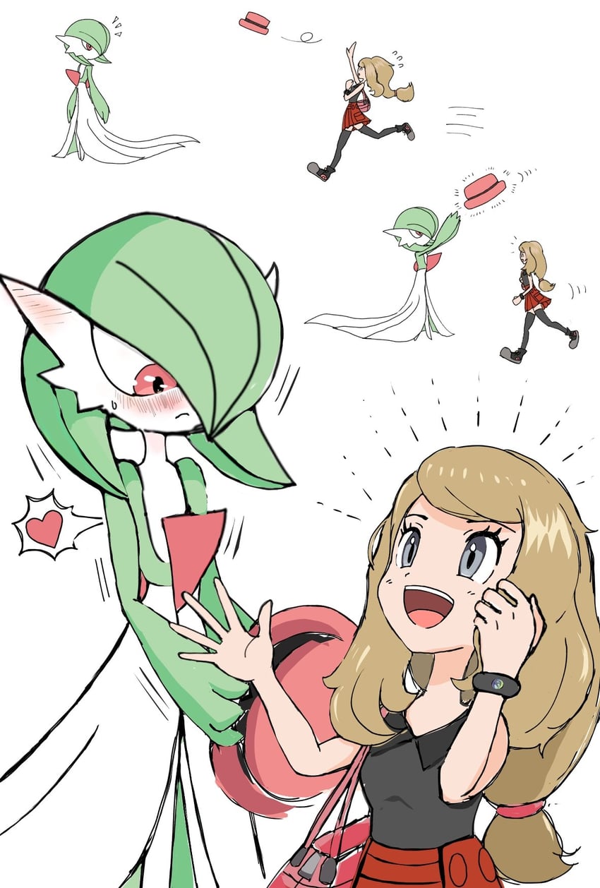 gardevoir and serena (pokemon and 1 more) drawn by monya
