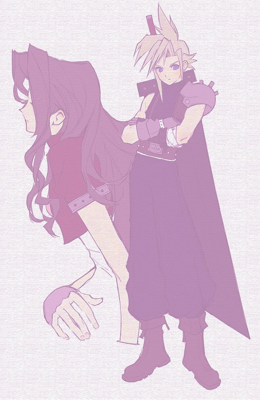 cloud strife and aerith gainsborough (final fantasy and 1 more) drawn by cloud_virtu