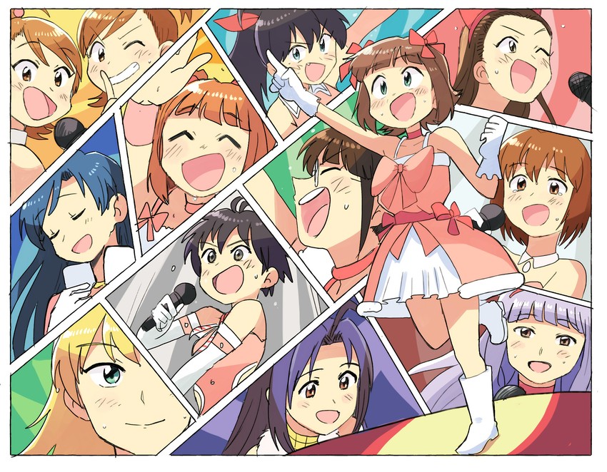 hoshii miki, kisaragi chihaya, amami haruka, kikuchi makoto, shijou takane, and 8 more (idolmaster and 1 more) drawn by tsubobot
