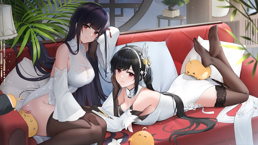 manjuu, chen hai, and yat sen (azur lane) drawn by qing_wu