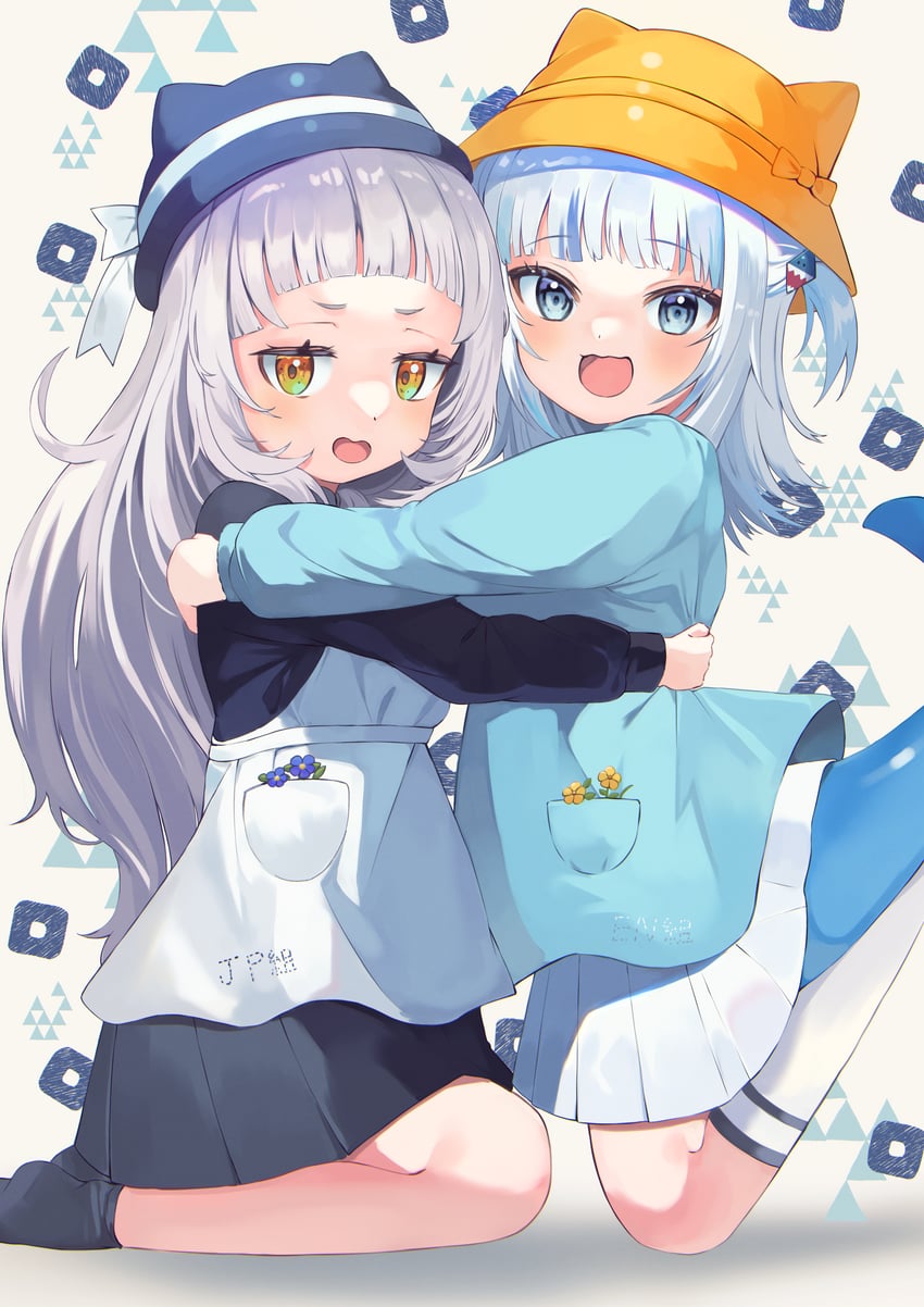 gawr gura and murasaki shion (hololive and 1 more) drawn by dadada