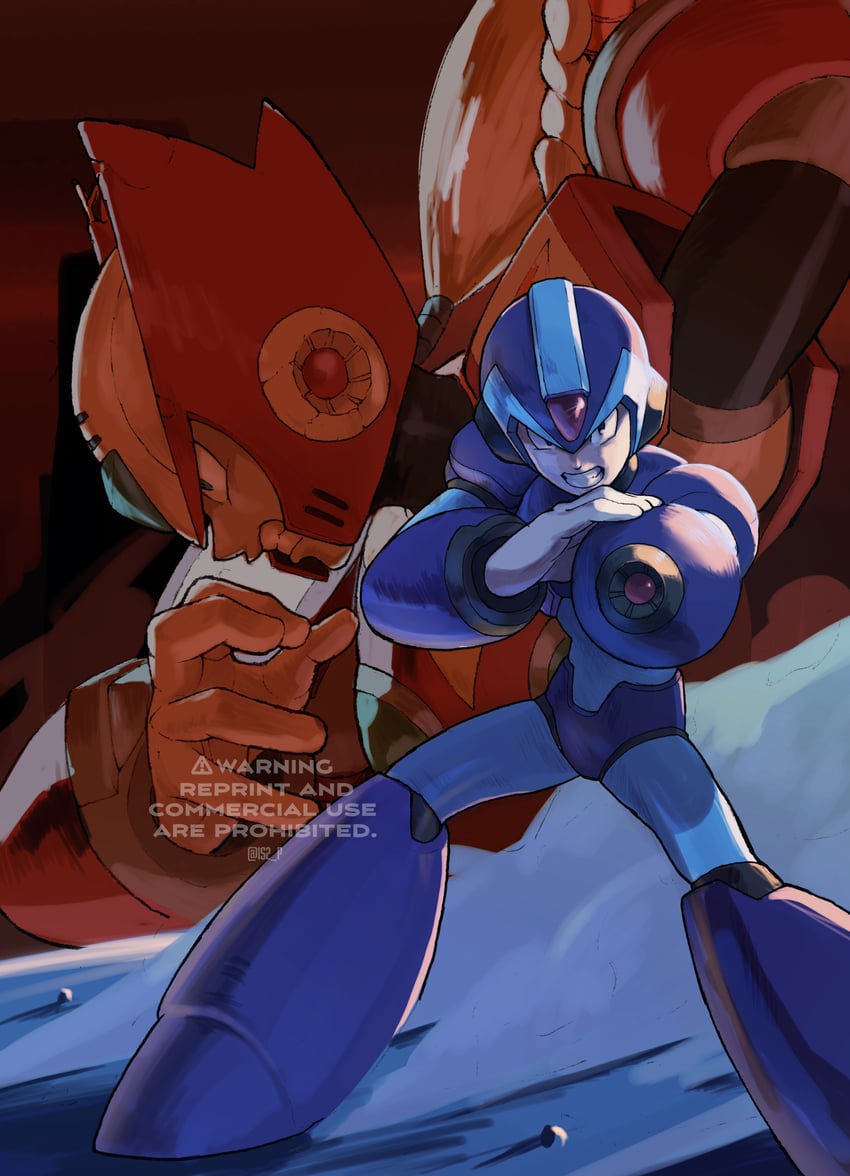 zero and x (mega man and 1 more) drawn by tanaka_(is2_p)