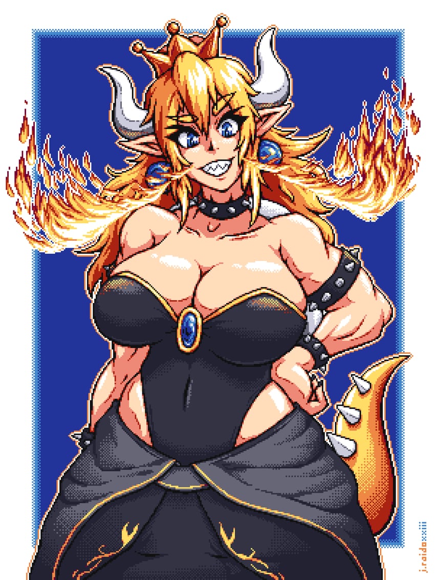 bowsette (mario and 1 more) drawn by j.raido