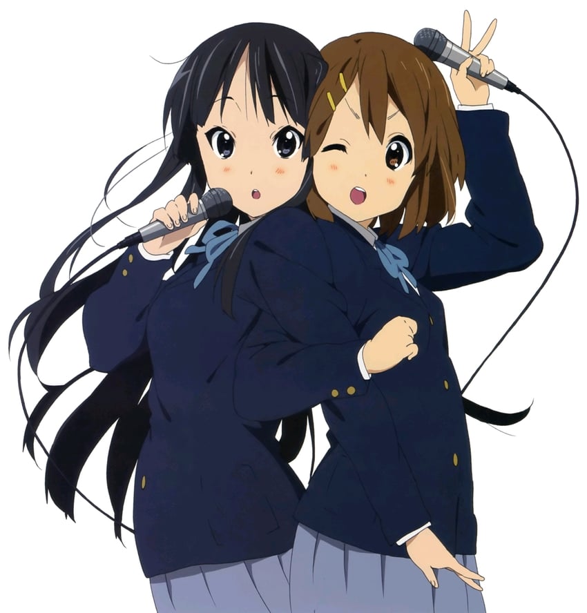 akiyama mio and hirasawa yui (k-on!) drawn by horiguchi_yukiko