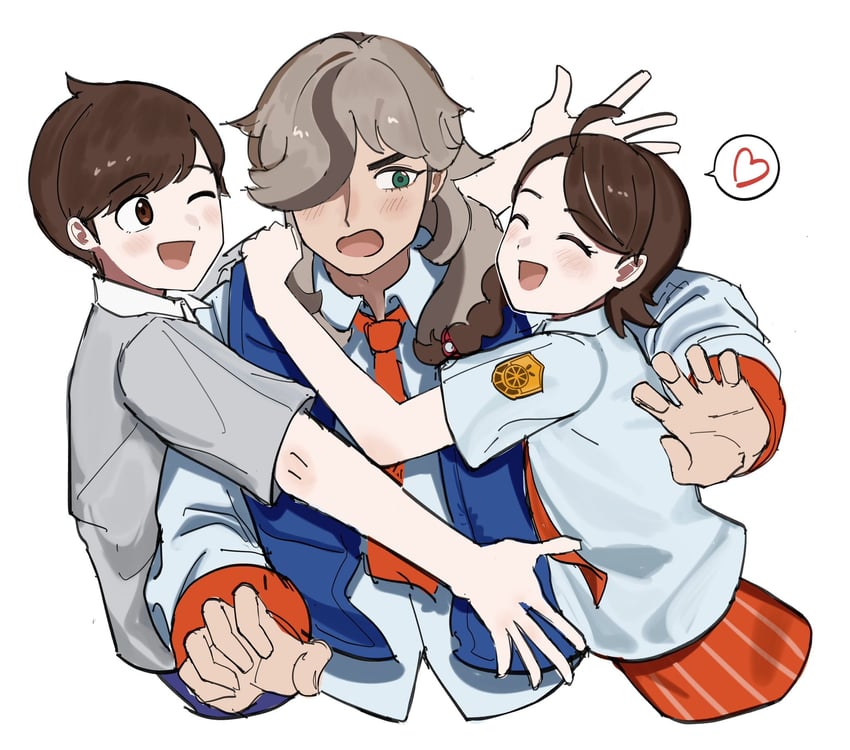 juliana, florian, and arven (pokemon and 1 more) drawn by umebosi_nigame