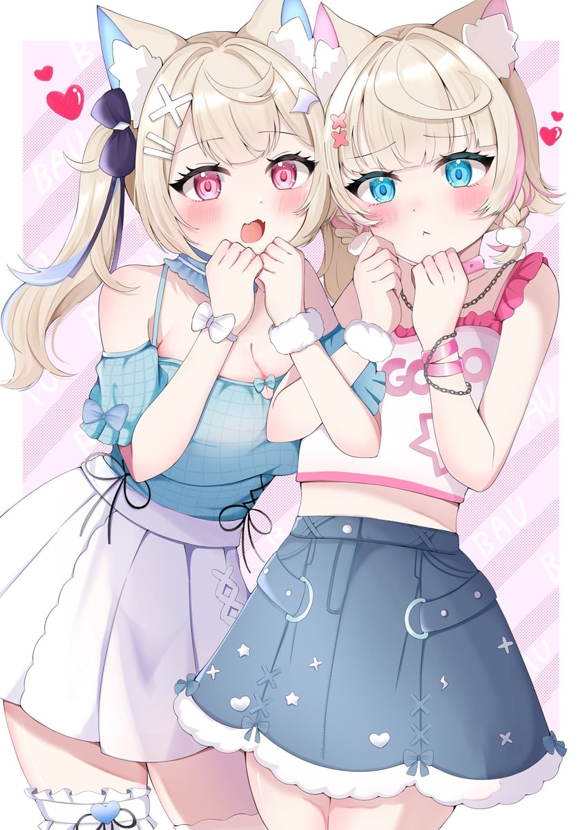 fuwawa abyssgard and mococo abyssgard (hololive and 1 more) drawn by heonemo_0412