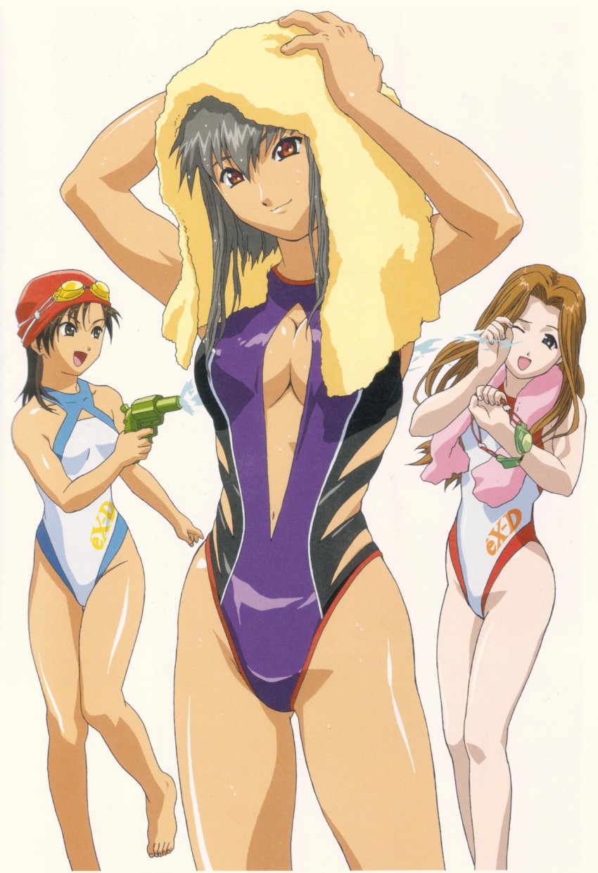 sakakino lisa, endou lorna, and kazama rei (ex-driver)