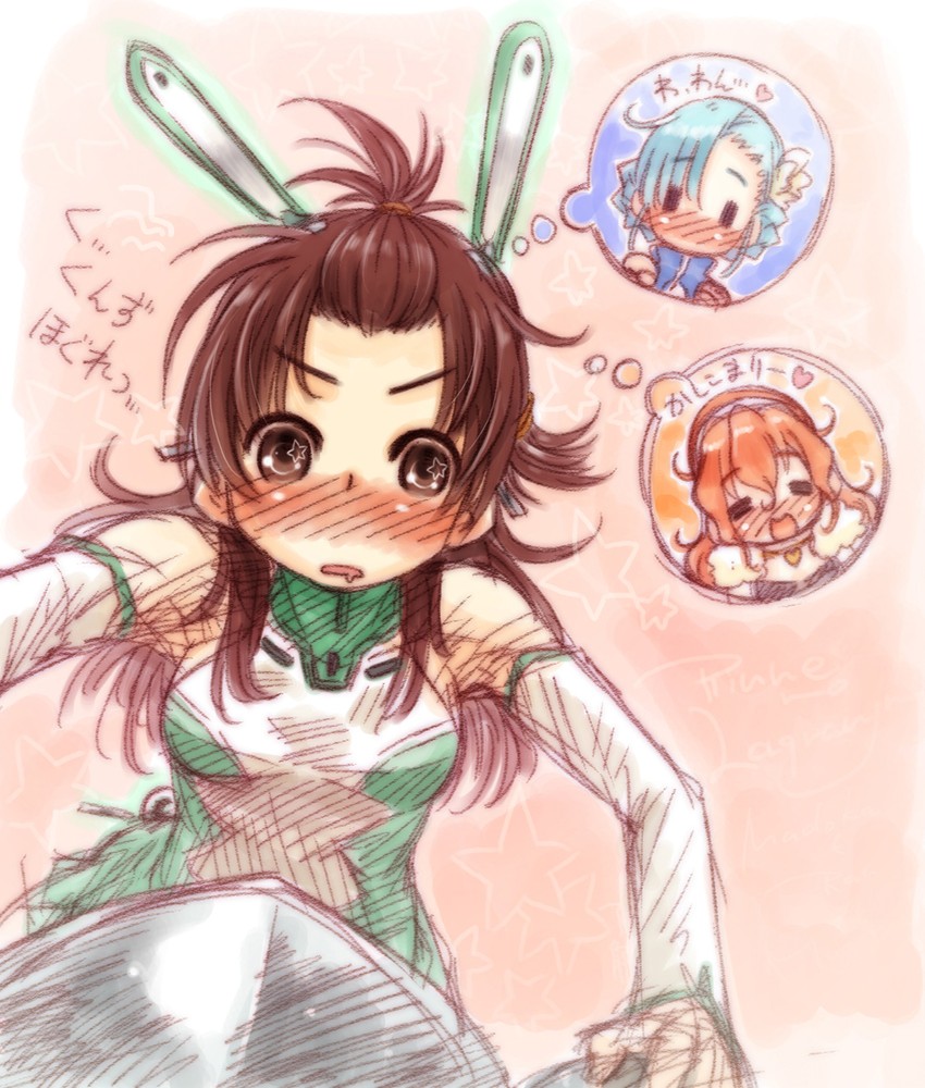 fin e ld si laffinty, kyouno madoka, and muginami (rinne no lagrange) drawn by ryou_(shirotsumesou)