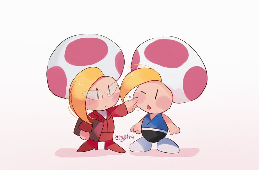 jolene and prince mush (mario and 2 more) drawn by hanaon