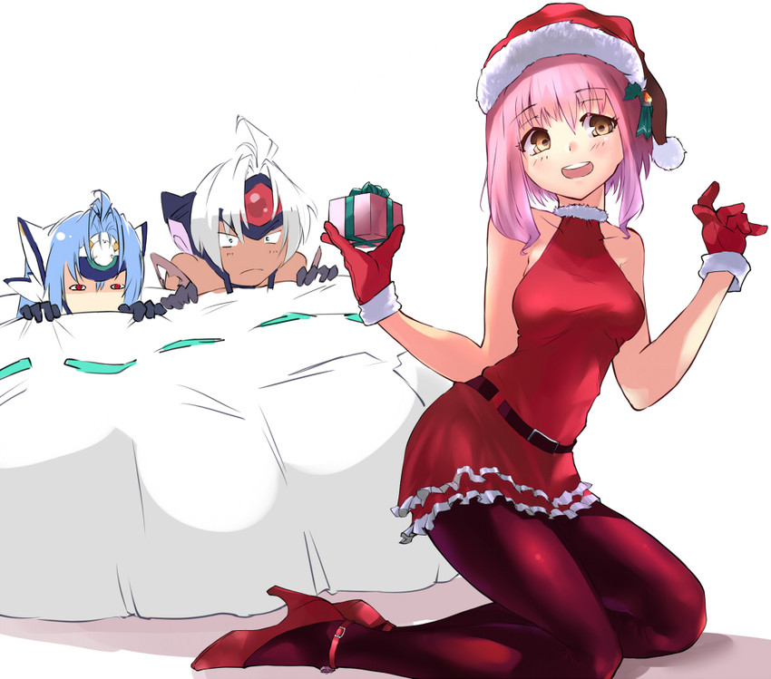 kos-mos, t-elos, kos-mos ver. 4, and momo mizrahi (xenosaga and 1 more) drawn by negresco