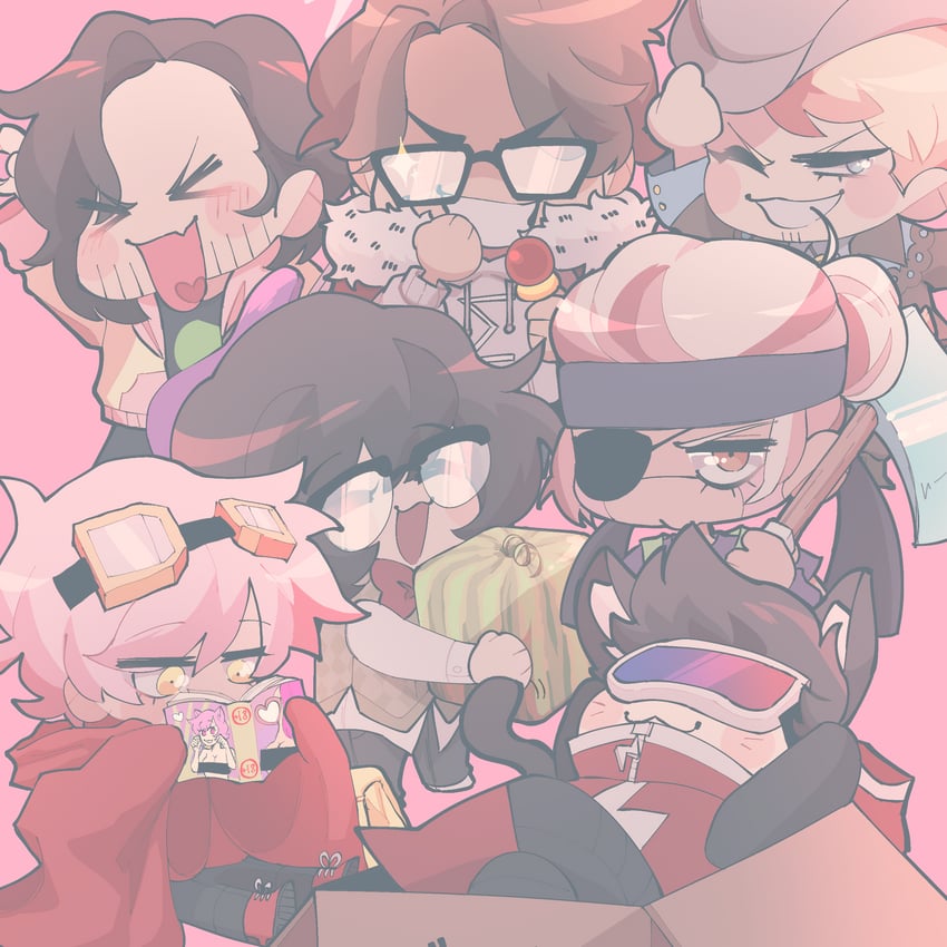 haruhara haruko, alesa, michaelmcchill, pokay, king burren, and 4 more (minecraft and 3 more) drawn by emt437