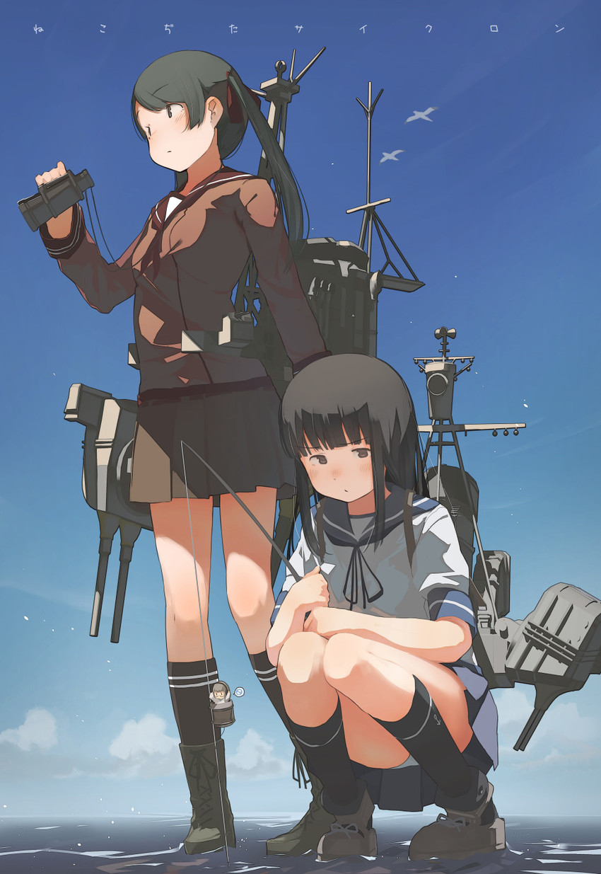 fairy, hatsuyuki, mikuma, and type 3 active sonar (kantai collection) drawn by fuu_fuu
