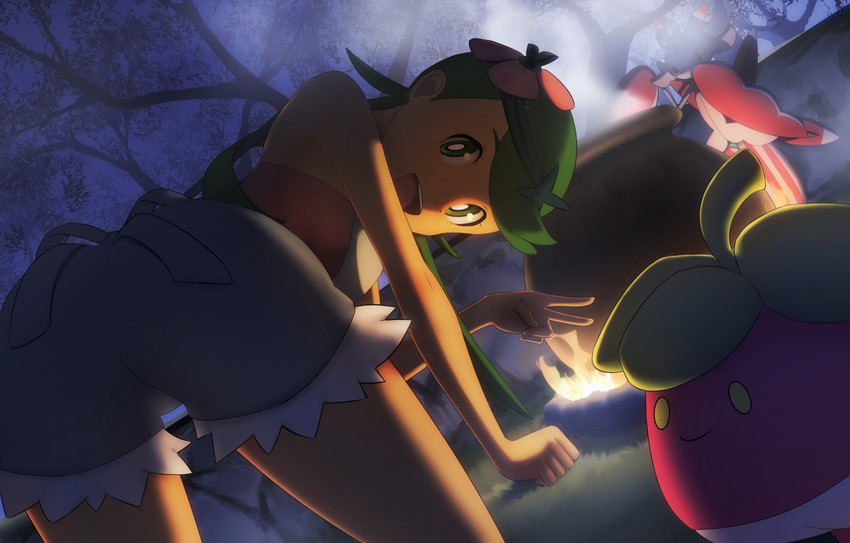 mallow, bounsweet, and lurantis (pokemon and 1 more) drawn by toro_(trtr29)