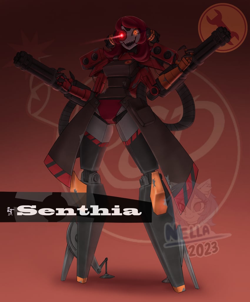 mimi-sentry and senthia (original and 1 more) drawn by diamond_nella