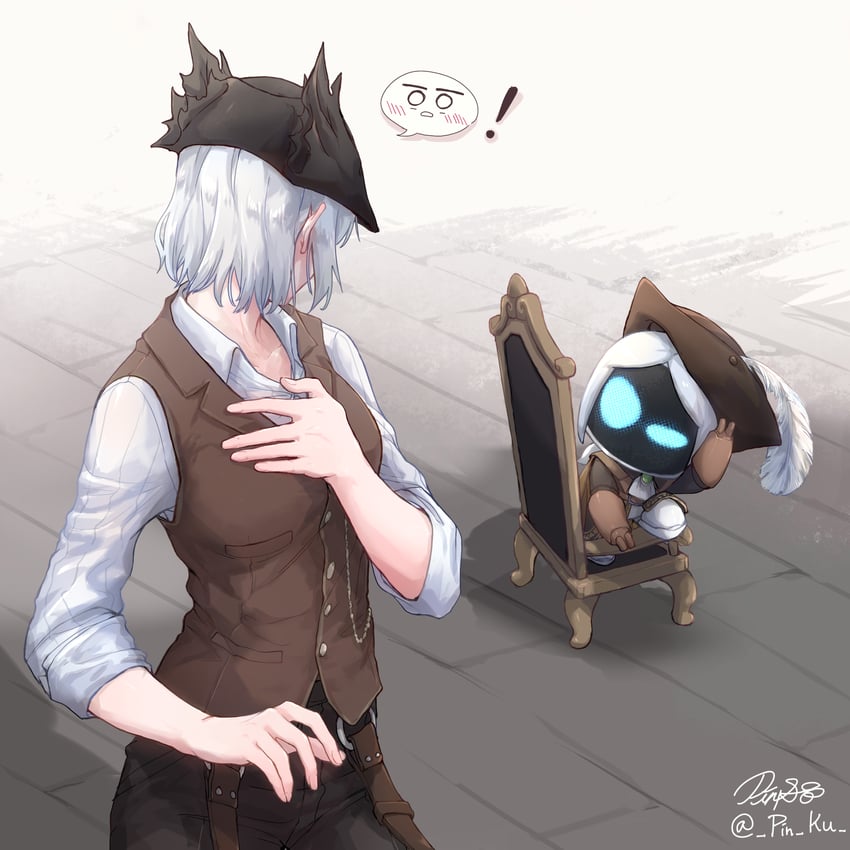 lady maria of the astral clocktower and astro bot (bloodborne and 1 more) drawn by pin.s