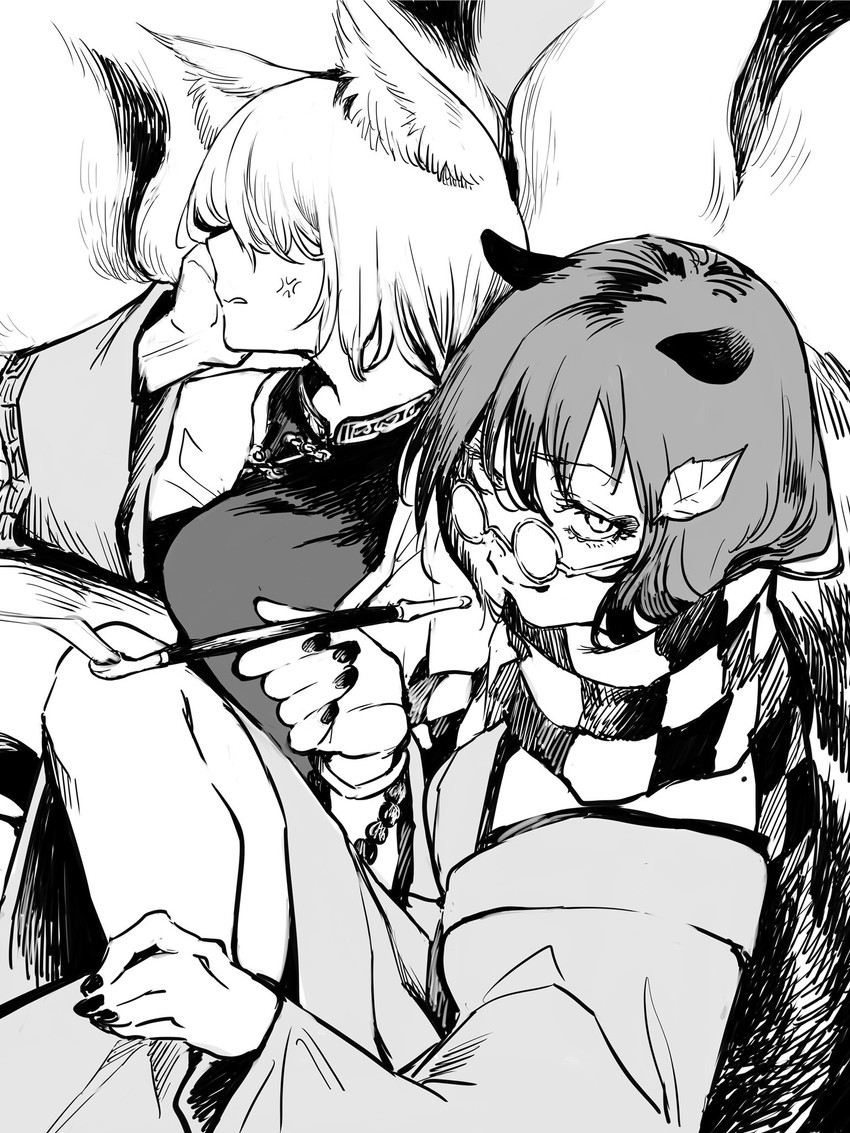 yakumo ran and futatsuiwa mamizou (touhou) drawn by risui_(suzu_rks)