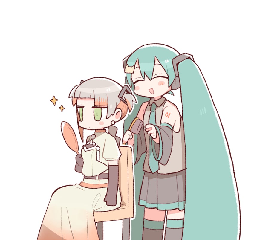 hatsune miku and chis-a (vocaloid and 1 more) drawn by gomahichi