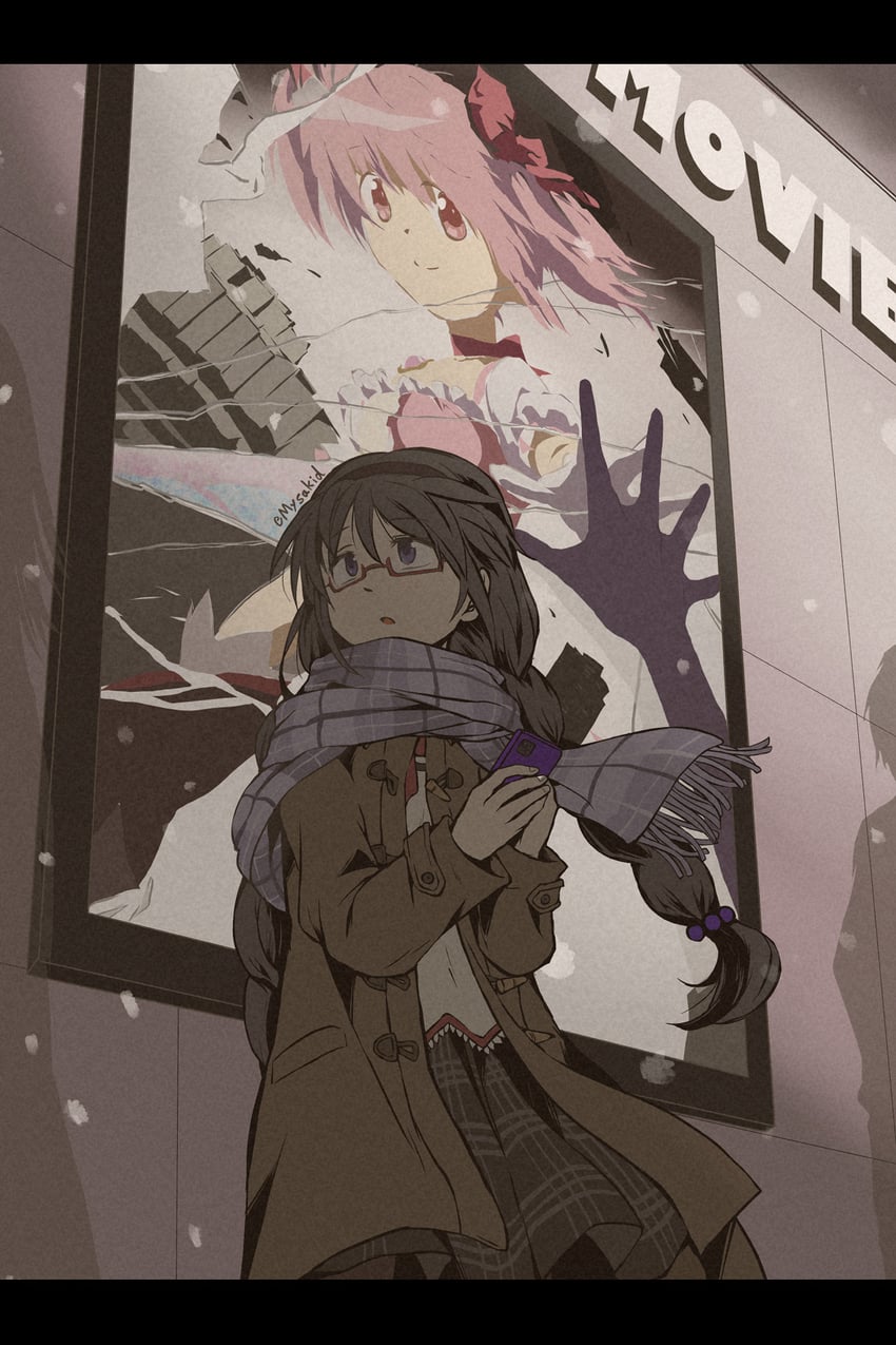 akemi homura and kaname madoka (mahou shoujo madoka magica and 1 more) drawn by mysakid