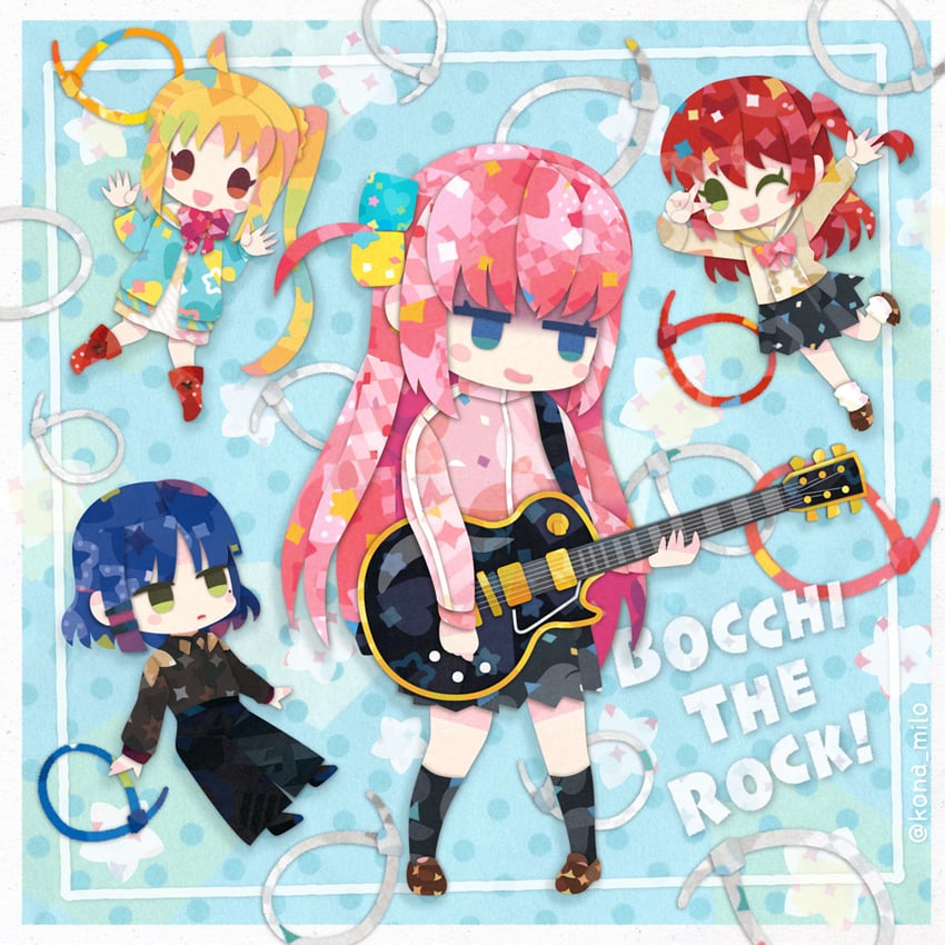 gotoh hitori, kita ikuyo, ijichi nijika, and yamada ryo (bocchi the rock!) drawn by kikuchi_milo
