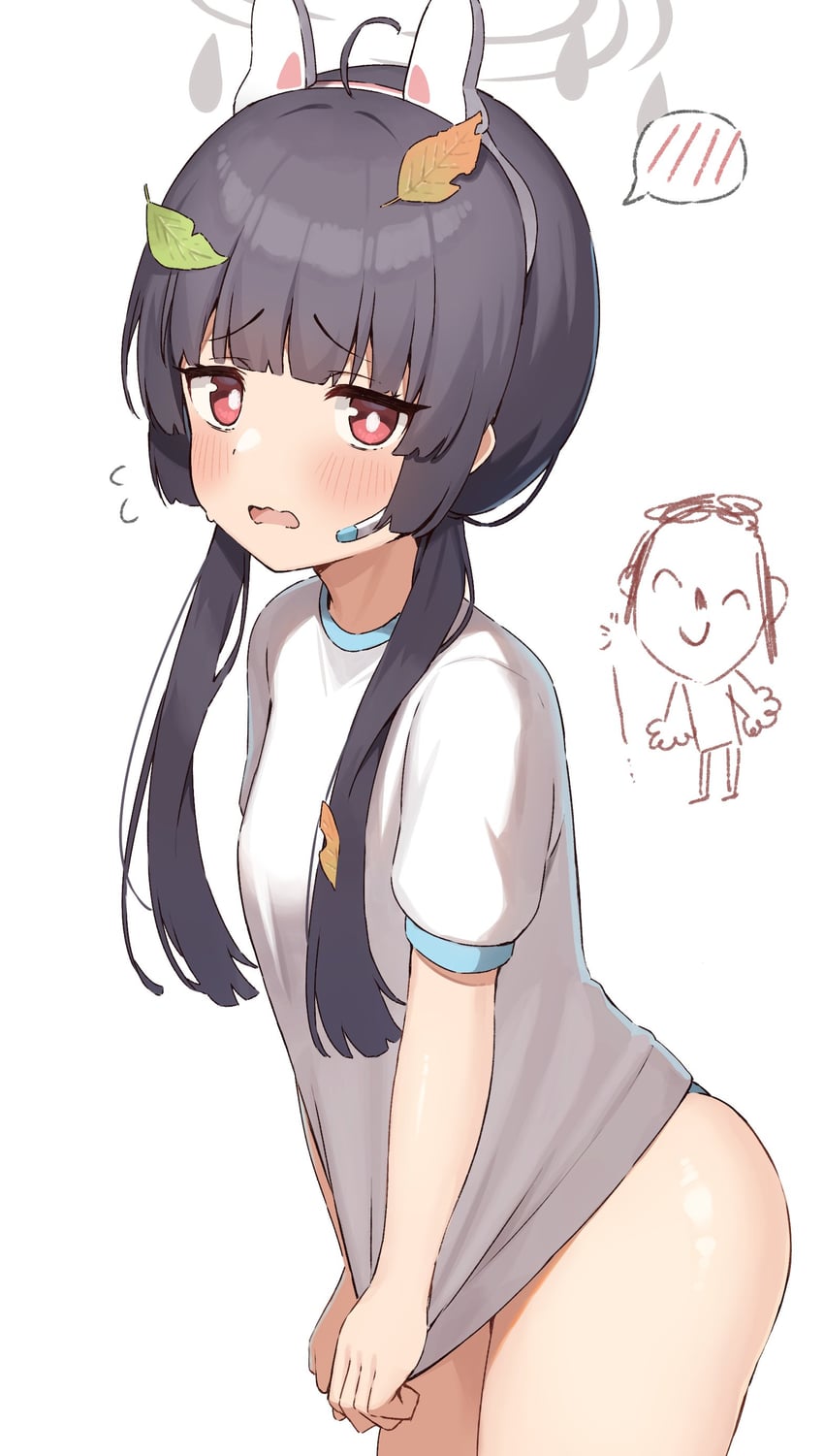sensei, doodle sensei, and miyu (blue archive) drawn by wanimaru