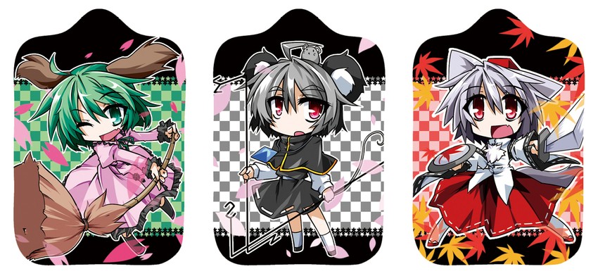 inubashiri momiji, nazrin, and kasodani kyouko (touhou) drawn by hemogurobin_a1c