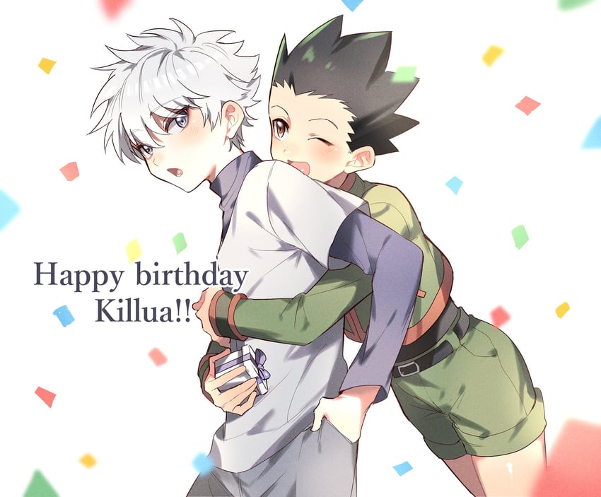 killua zoldyck and gon freecss (hunter x hunter) drawn by saba_miso