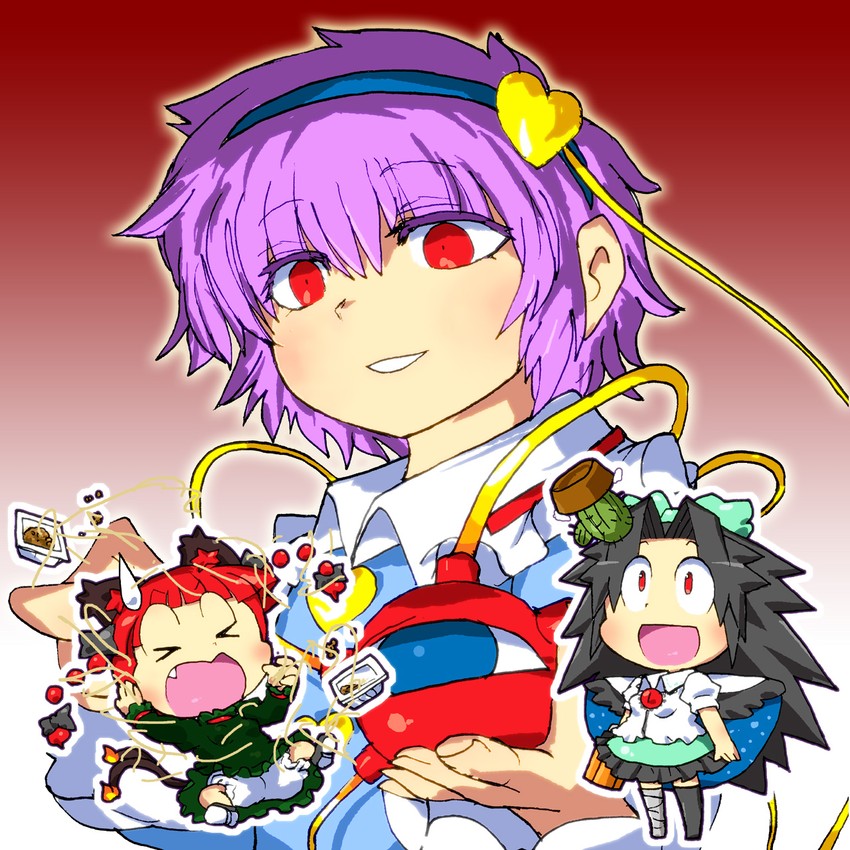 komeiji satori, kaenbyou rin, and reiuji utsuho (touhou) drawn by gomi_ichigo