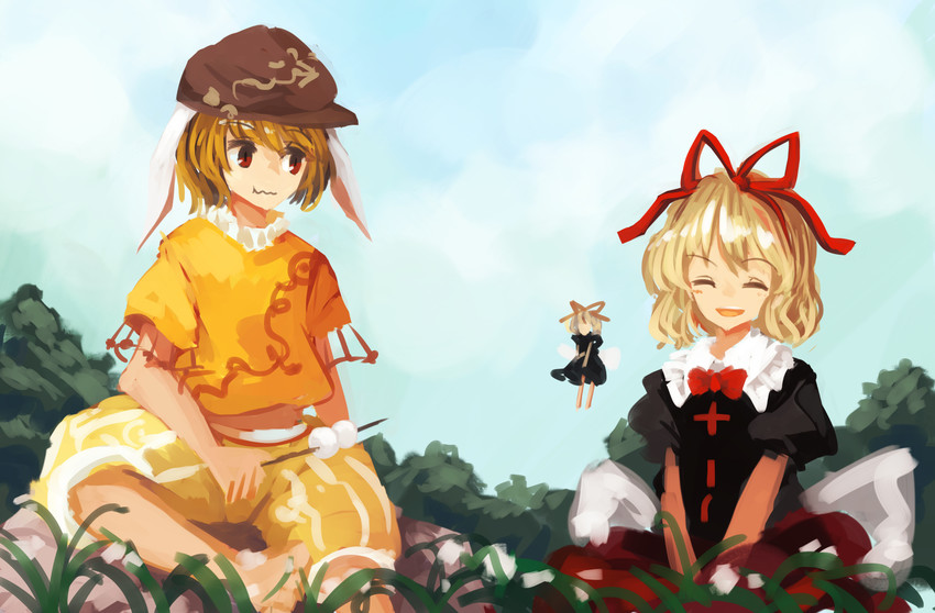 medicine melancholy, ringo, and su-san (touhou) drawn by akaiha_(akaihasugk)