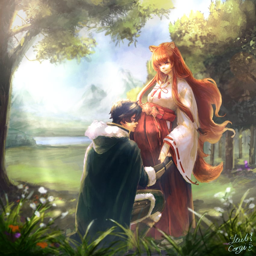 raphtalia and iwatani naofumi (tate no yuusha no nariagari) drawn by steelcorgi