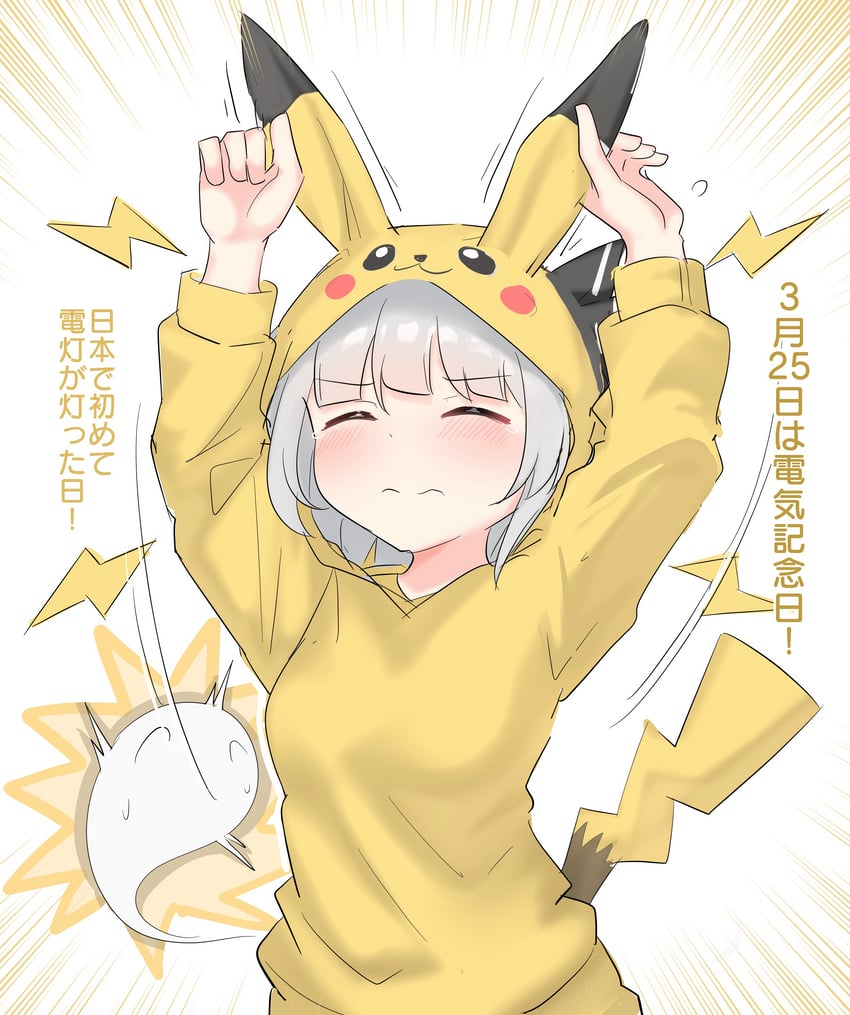 konpaku youmu and pikachu (touhou and 1 more) drawn by youyume-kun