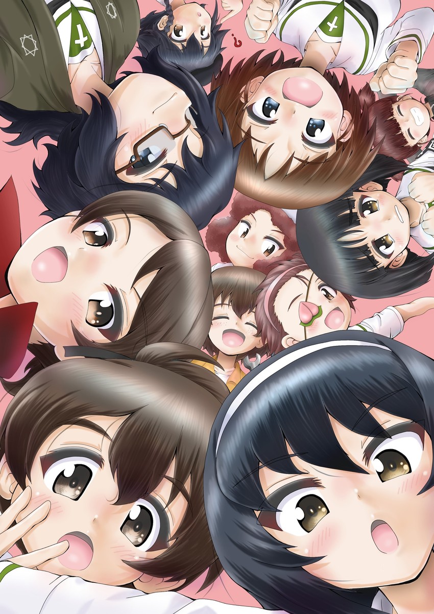 reizei mako, pepperoni, mikko, koyama yuzu, sakaguchi karina, and 6 more (girls und panzer) drawn by daxz240r