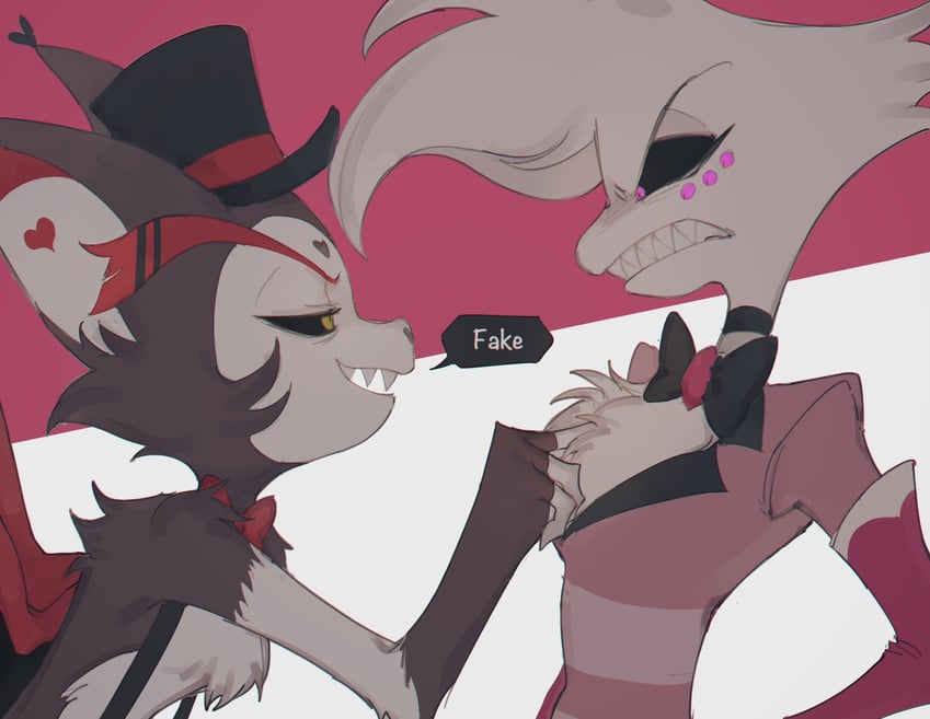 angel dust and husk (hazbin hotel) drawn by natto_rain