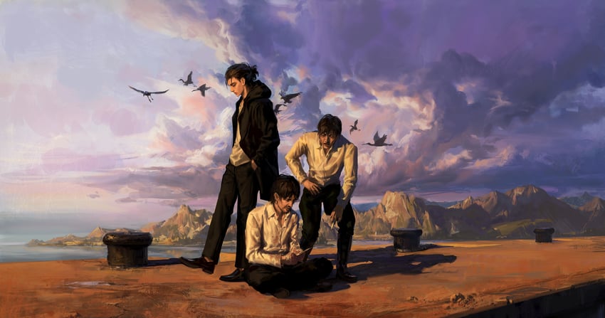 eren yeager, grisha yeager, and eren kruger (shingeki no kyojin) drawn by envie_p1
