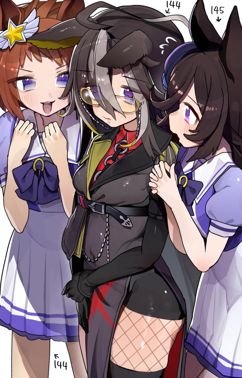 rice shower, dream journey, and biko pegasus (umamusume) drawn by tamukoro