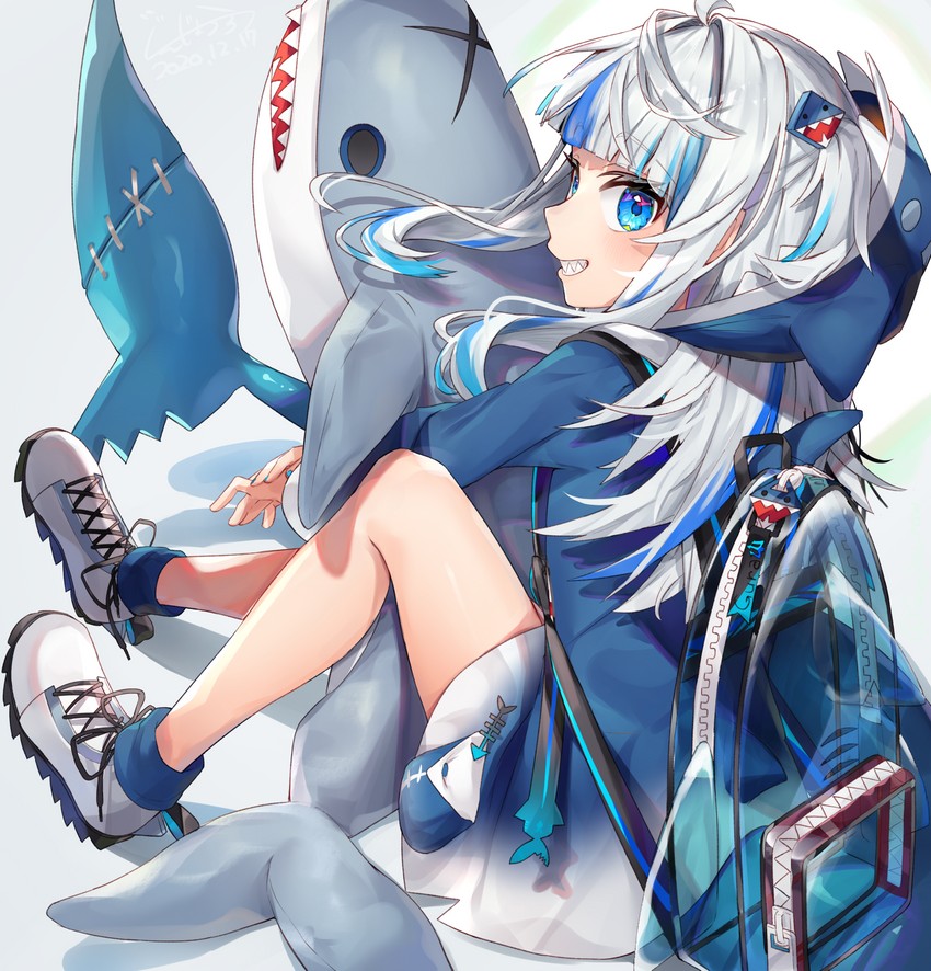 gawr gura (hololive and 1 more) drawn by gunjou_row