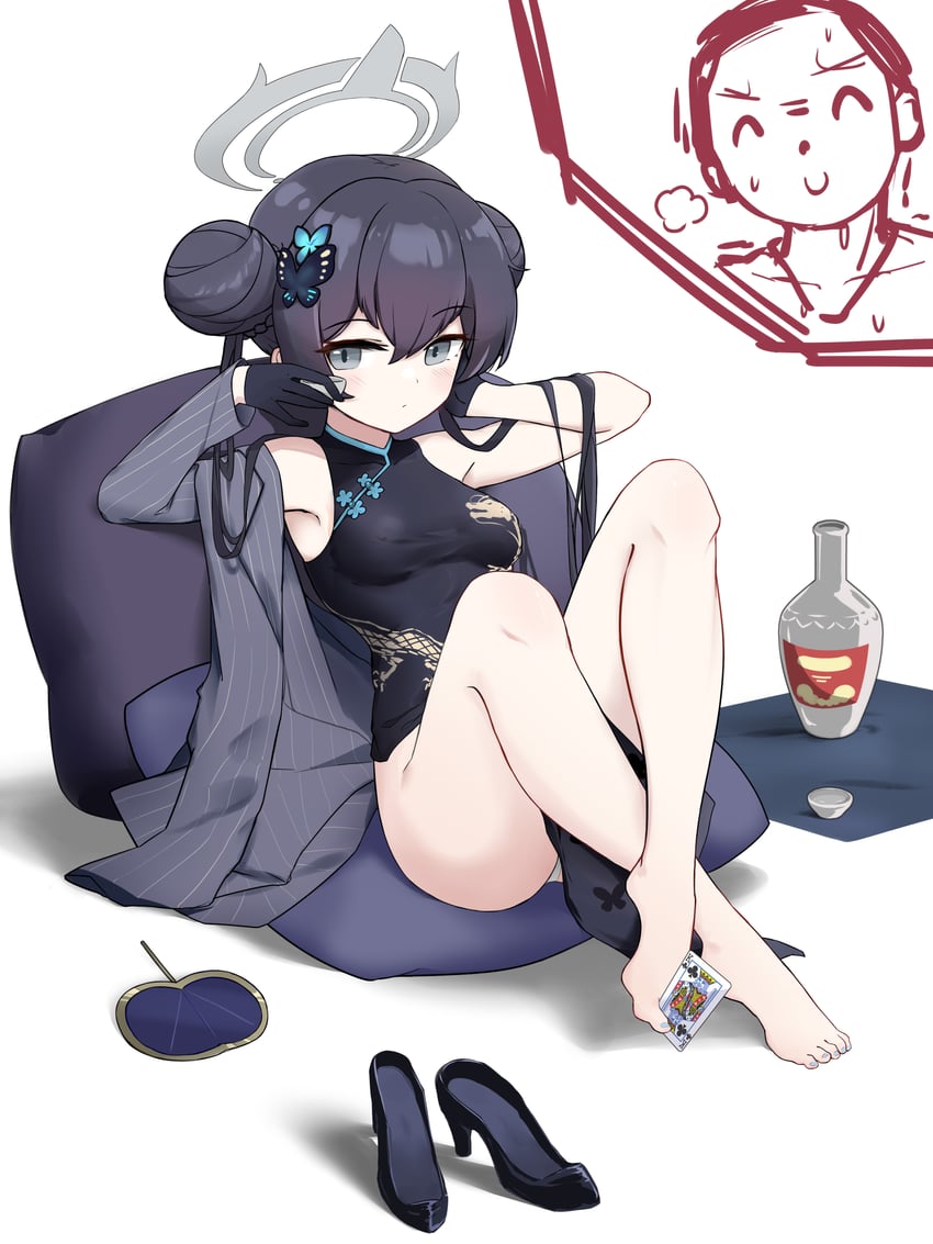 sensei, doodle sensei, and kisaki (blue archive) drawn by fengqun