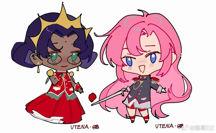 tenjou utena and himemiya anthy (shoujo kakumei utena) drawn by ouge_dz