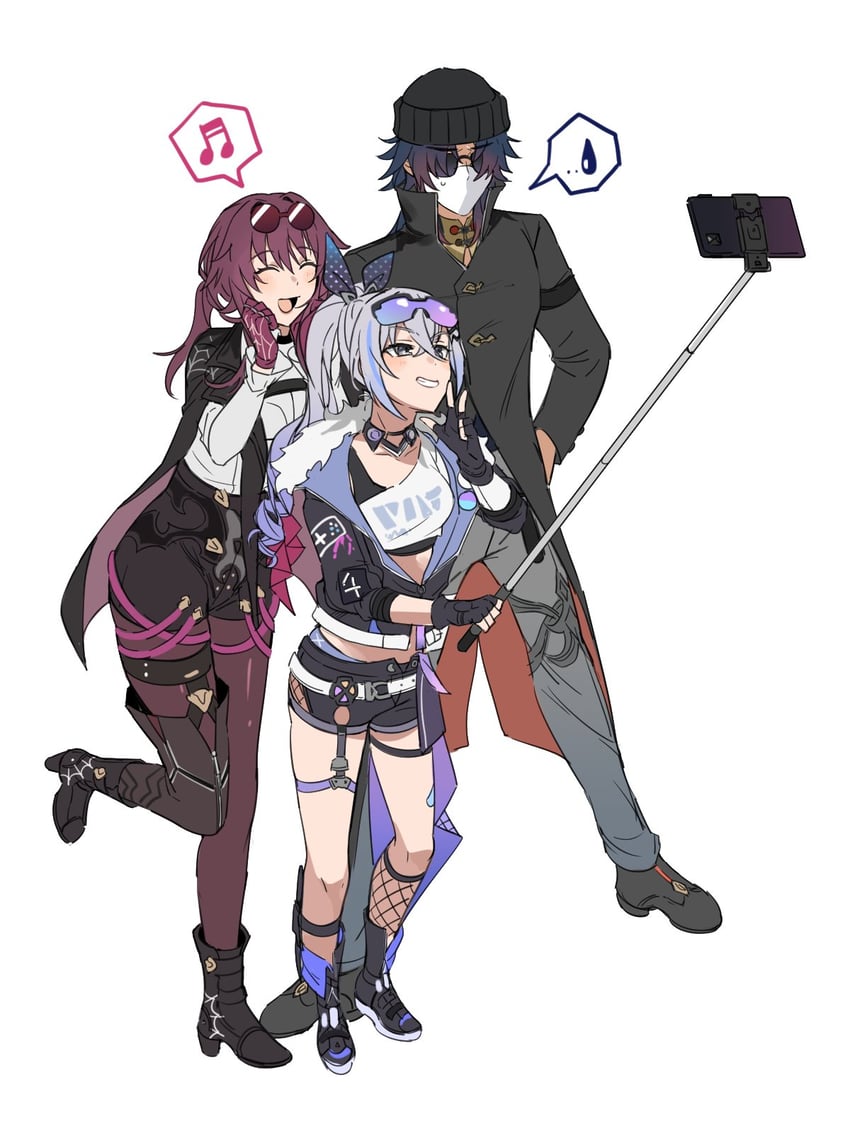 kafka, silver wolf, and blade (honkai and 1 more) drawn by rende2vou3