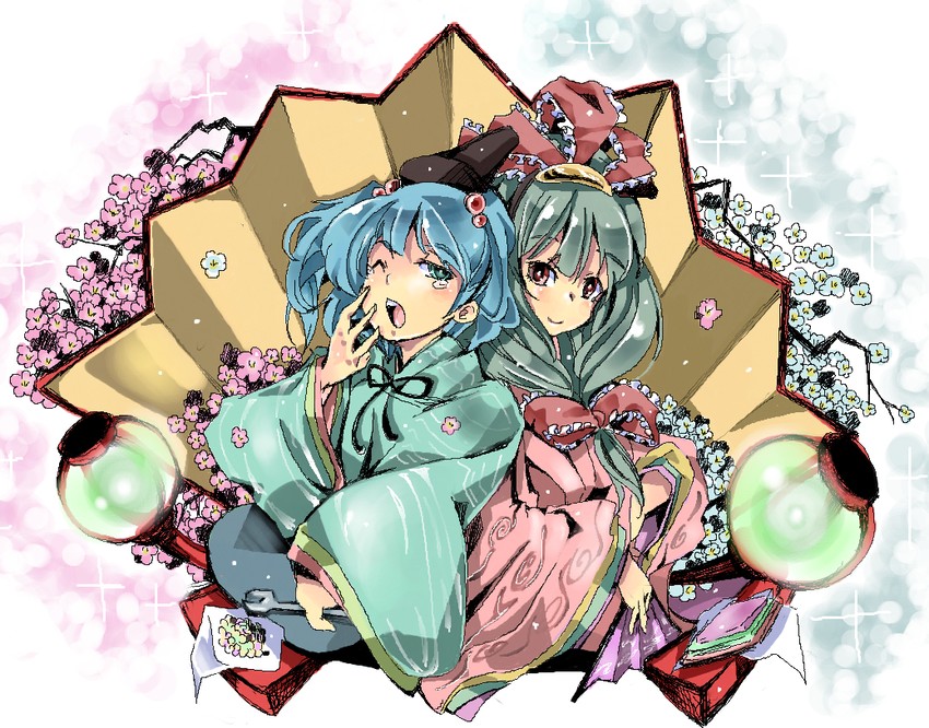 kawashiro nitori and kagiyama hina (touhou) drawn by nmknf_(mkn)