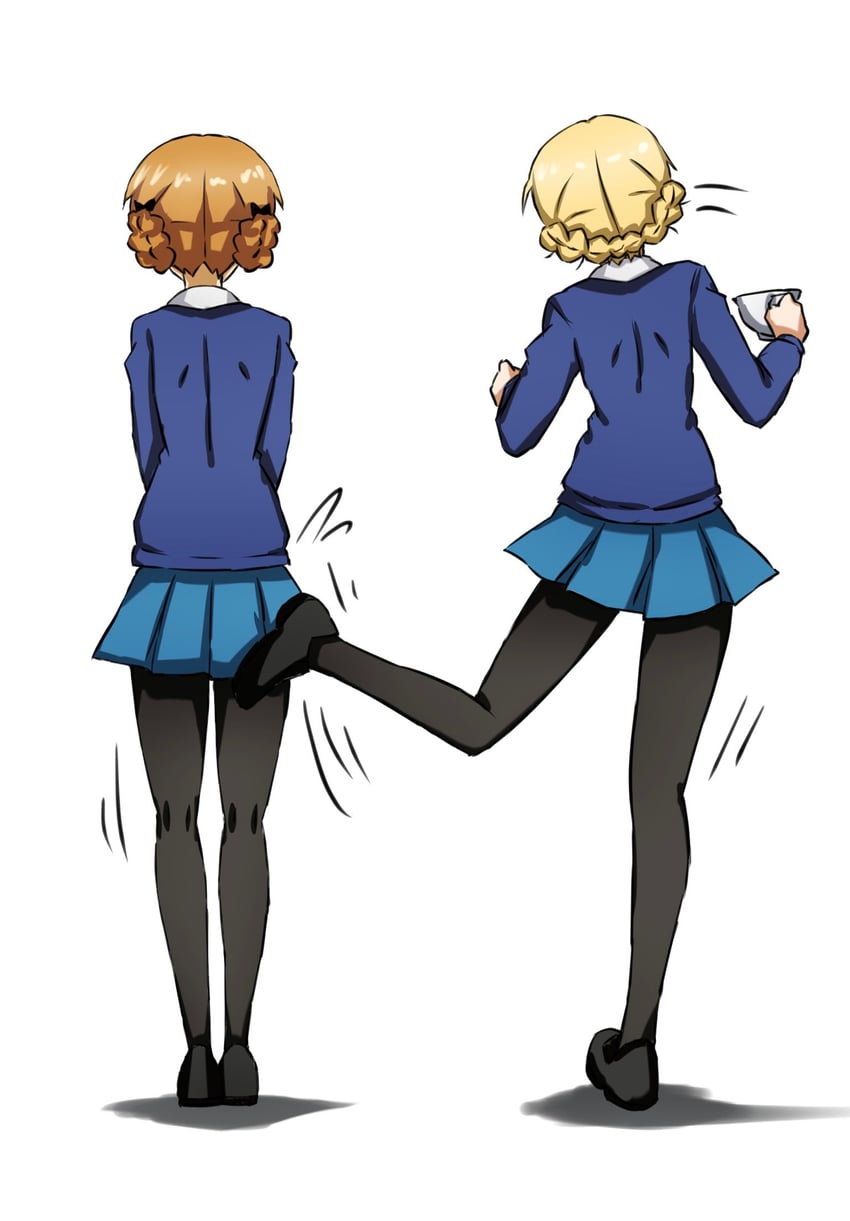 darjeeling and orange pekoe (girls und panzer) drawn by omachi_(slabco)