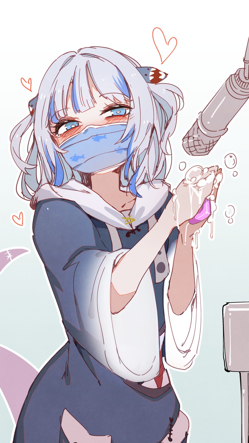 gawr gura (hololive and 1 more) drawn by at2.